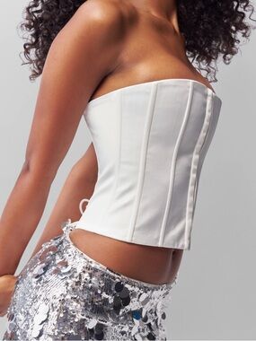 Guizio Satin Corset White